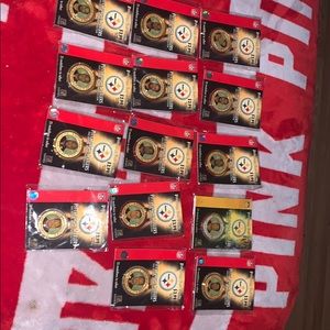 Old steeler medallions collectibles 14 of them